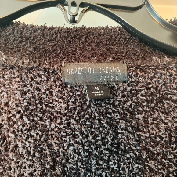 Barefoot dreams Cozychic Windowpane Cardigan Black Medium - Picture 7 of 7